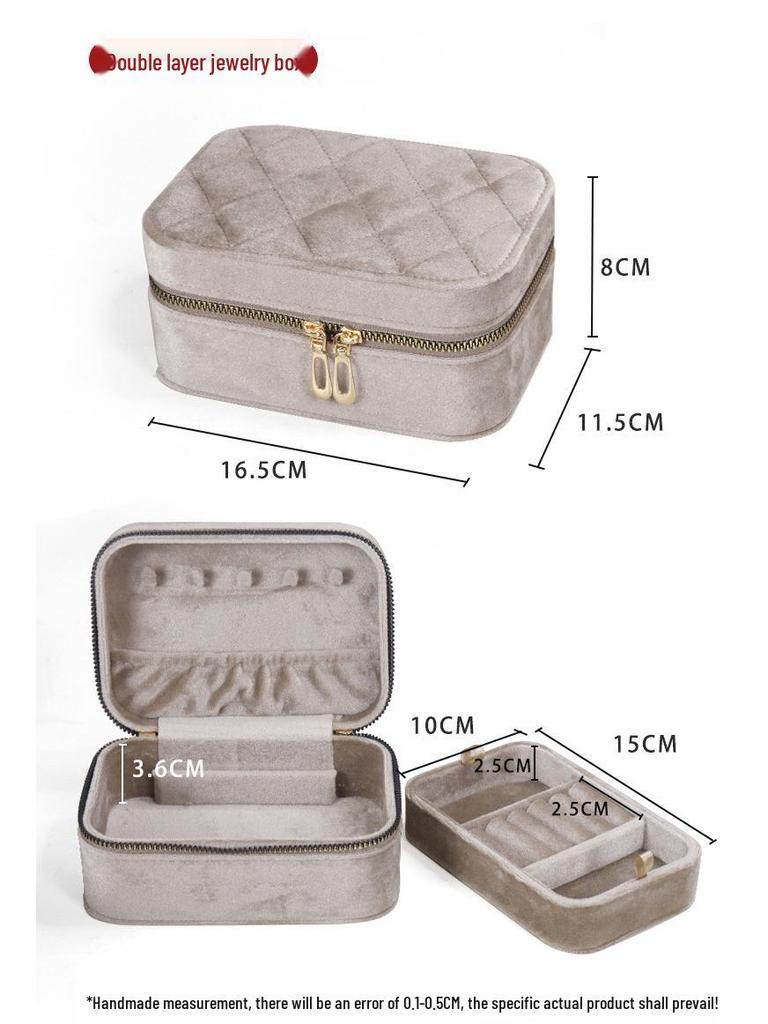 Роскошная бархатная шкатулка для украшений для колец, ожерелий и серег-пусетов - Портативное и элегантное решение для хранения