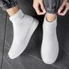 2025 Spring New Couple Socks Shoes Breathable Mesh High-top Casual Shoes Men's One-pedal Thick-soled Fly-knitting Sports