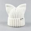 Women's Korean Fashion Cat Ear Wool Hat – Large Head Circumference, Knitted for Warmth, Shows Smaller Face, Perfect for Autumn & Winter