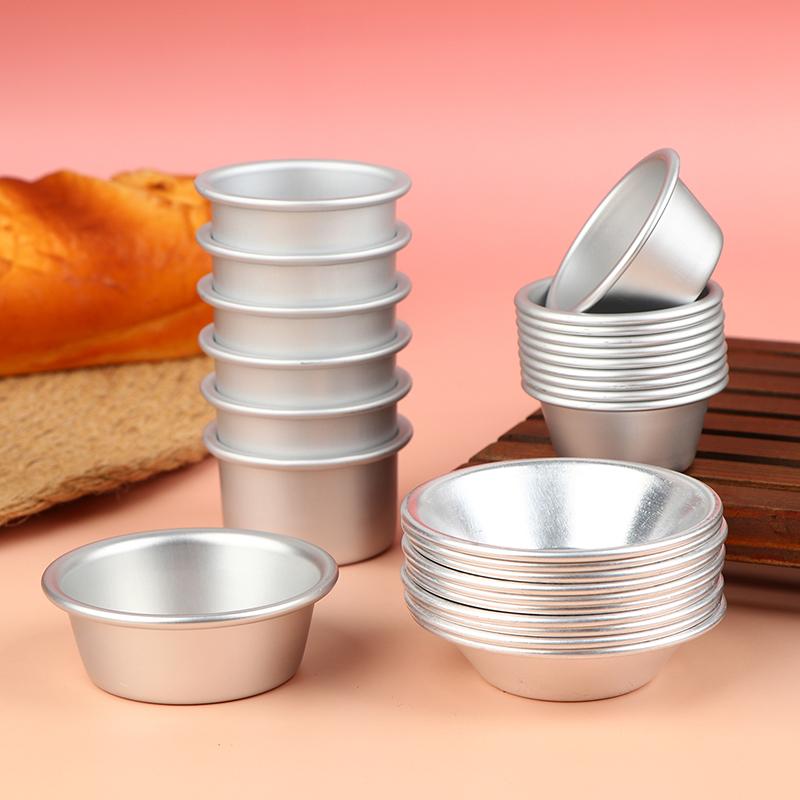 10Pcs Puto Cake Mold Aluminum Alloy Egg Tart Cup Cupcake Kitchen Baking Mold Mini Round Baking Oven Pan Pastry Dessert Mould