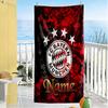 Bayern Munich Soccer Art Customize Text Beach Towel Soft Durable Quick-Dry Ideal for Travel Outdoor Swim Pool Yoga Surf Camping Hiking Gym Gift Holida