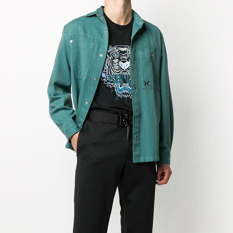 Мужская футболка KENZO с принтом тигра, короткий рукав, черная FA65TS0204YA-99