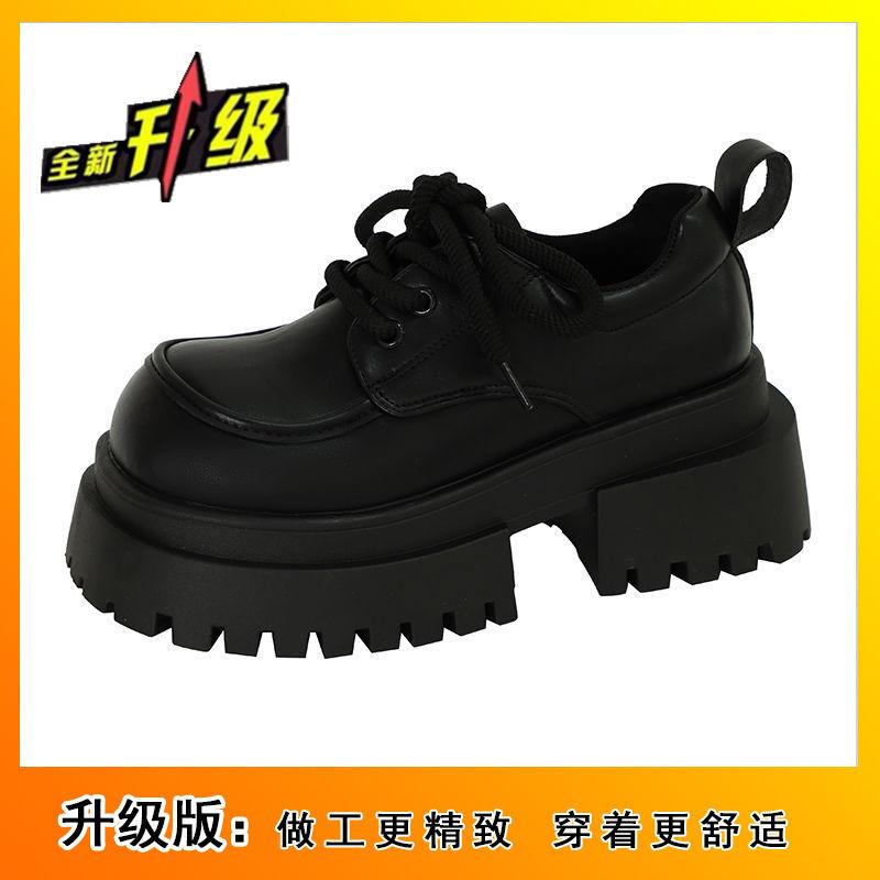 Универсальные британские туфли-лоферы в стиле ретро с толстой подошвой в стиле колледжа, туфли-лоферы JK с большой головкой и шнуровкой, женские кожаные туфли, новые модели на осень 2024 года