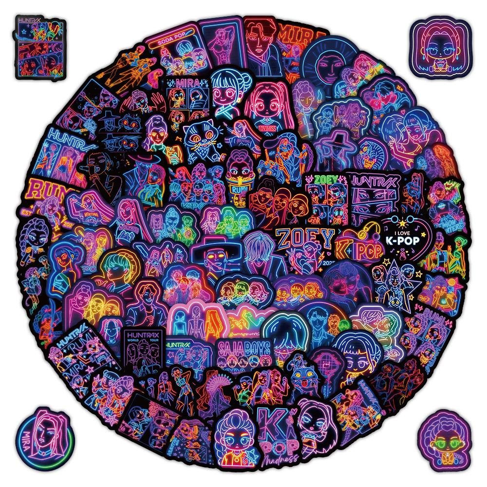 104 Охотник на ведьм K-pop Двумерная мультяшная анимация Граффити наклейка Наклейка на стакан для воды