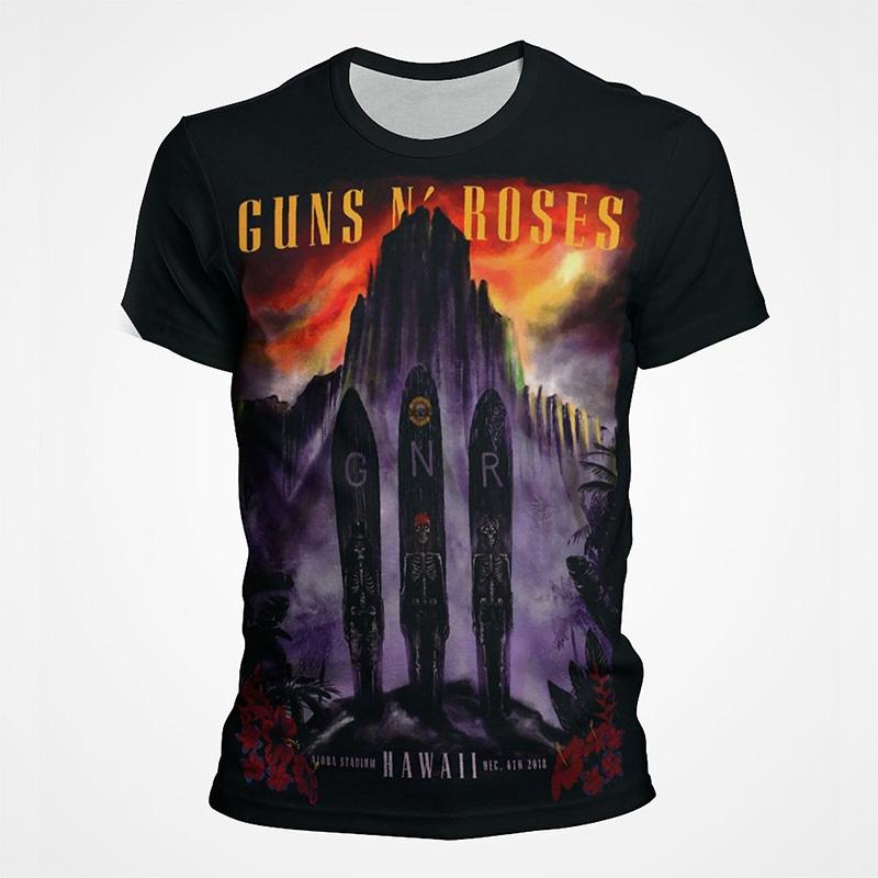 Футболка Guns N Roses с черепом для мужчин и женщин, футболки в стиле хип-хоп, панк, хард-рок, уличная одежда, летние популярные винтажные повседневные футболки с короткими рукавами
