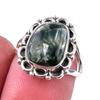 Natural Seraphinite Gemstone 925 Solid Sterling Silver Jewelry Ring Size 6 H0r11