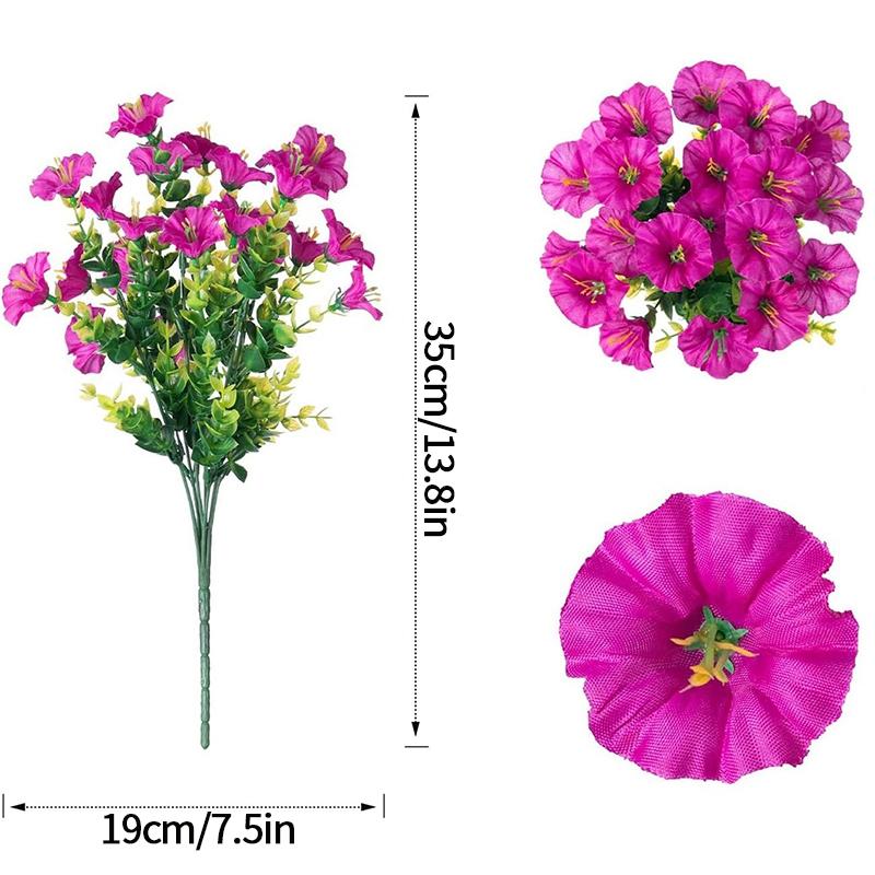 Искусственный цветок ипомеи Устойчивые к УФ-лучам Подвесные цветы Шелковая ипомея Сад Свадебное украшение Уличные подвесные растения
