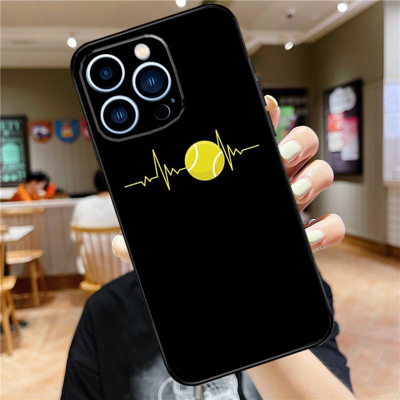 Tennis Ball Rackets Case For iPhone 17 16 14 13 12 11 15 Pro Max Mini Plus 16e 17 Air Bumper Cover Accessories