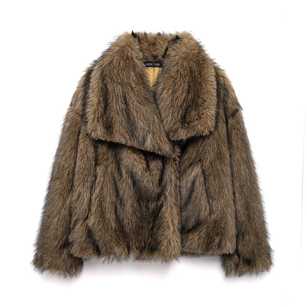 Trendy Women's Thick Lambswool Fur Winter Coat