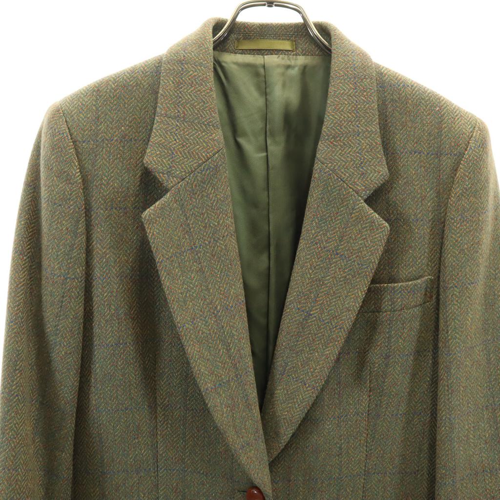 Burberrys 90-х годов Старый твидовый пиджак в елочку 13 Оливковый Женский Б/у