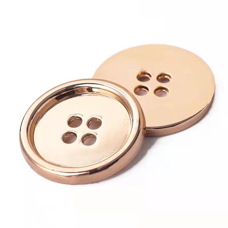 10PCS Zinc Alloy Buttons 4-Holes Buttons Black/Gold Fashion Round Zippers Leisure Clothes Shirt Overcoat Buttons