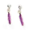 [R3309] - Серебристые серебряные серьги «Шайенны» фиолетового цвета - 20х3 мм.