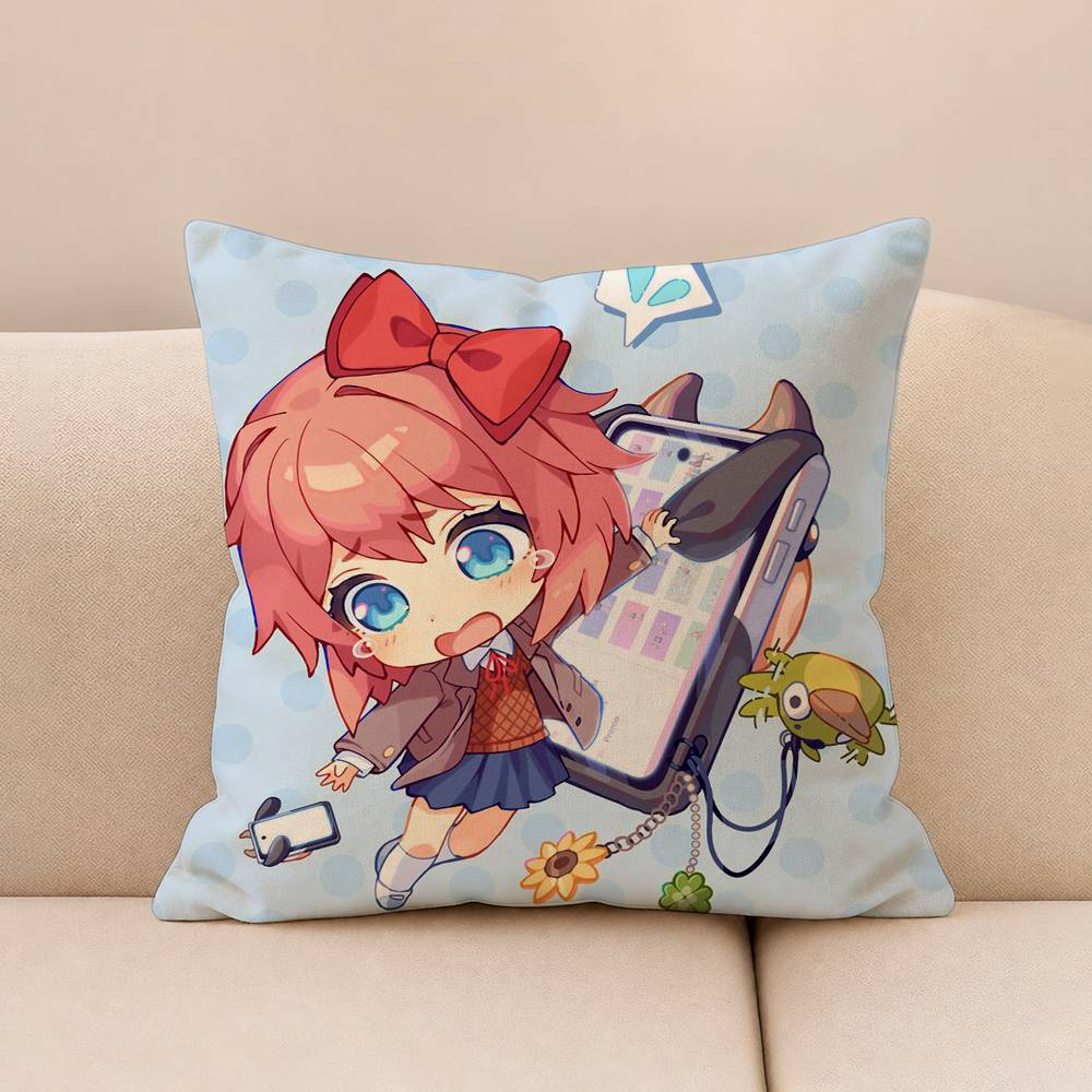 So Cute DDDLC SSayori Printing Pillowcases Cushion Cover Pillow Covers Home Decoration Square MultiSize