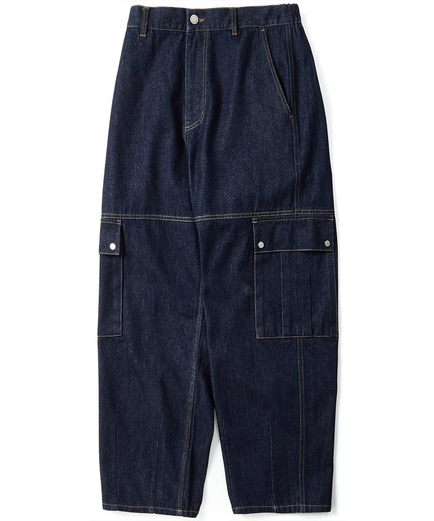 KULTE Washed Cargo Denim Pants Indigo