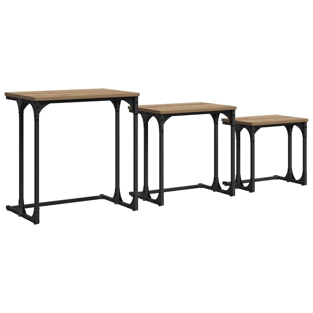 Nesting Coffee Tables 3 pcs. Artisan Oak 50.5 x 35 x 53 cm