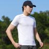 Летняя мужская фитнес-футболка с коротким рукавом, с высоким чувством стиля, с круглым вырезом, спортивная повседневная, мужская, быстросохнущая одежда