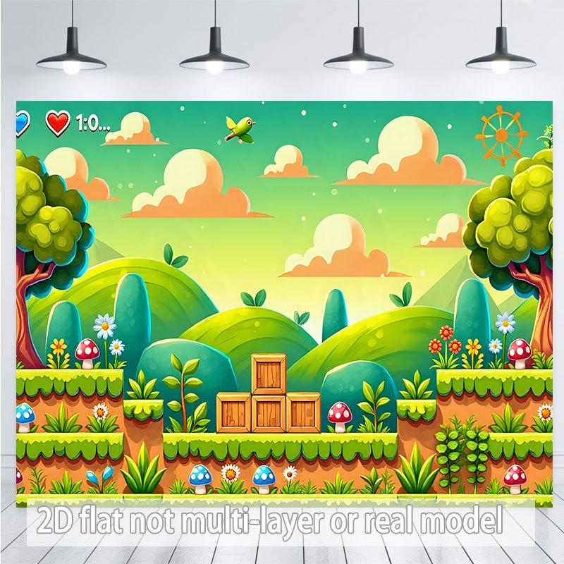 2D Plane - 2D Plane - A 1-piece 2D plane banner with a vibrant image, inspired by games