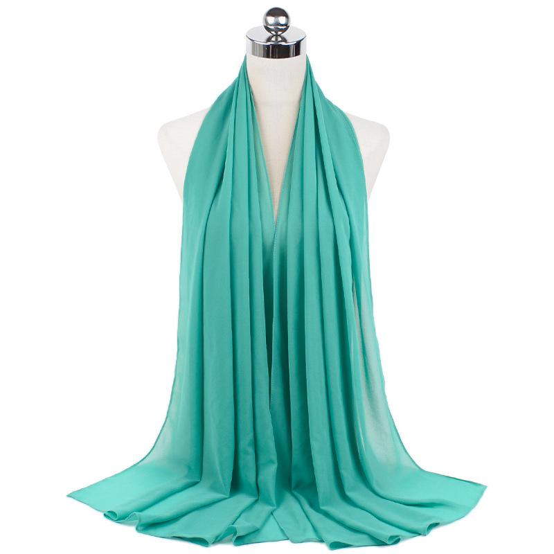 Muslim Chiffon Hijab Scarf Women Long Solid Color Head Wrap For Women Hijabs Scarves Ladies Muslim Veil Jersey Hijabs 180*70cm