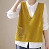 Vest for Women Cotton Autumn Winter Tops Knitted Sweater Vest Oversize Cardigan Vest Casual V-neck Vest