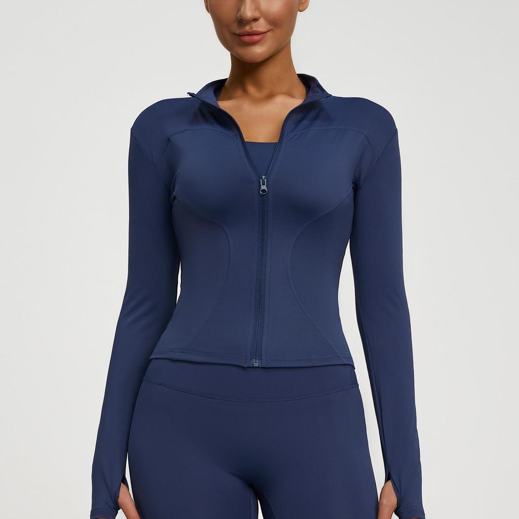 Женская куртка для йоги на открытом воздухе — телесного цвета, дышащая, облегающая, для занятий пересеченной местностью