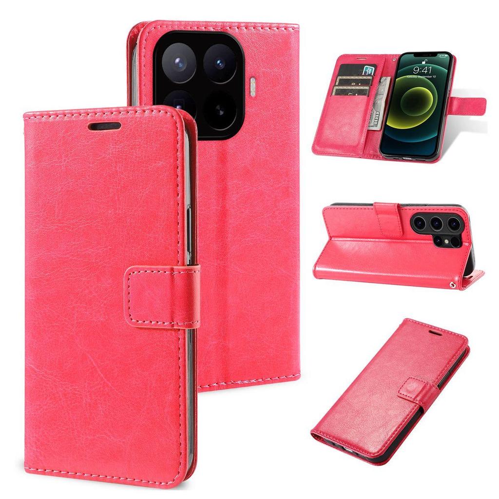 Чехол из ПУ кожи с текстурой Crazy-Horse для телефона Xiaomi 17T Pro, 17T с отделениями для карт и карманом для наличных