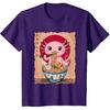 Kawaii Axolotl Eating Ramen Noodles Anime Gift Girls Teens T-Shirt