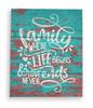 Stretched Canvas Quotes Wall Art Decor, Family Where Life Begins & Love Never Ends Wall Decor- 12x15