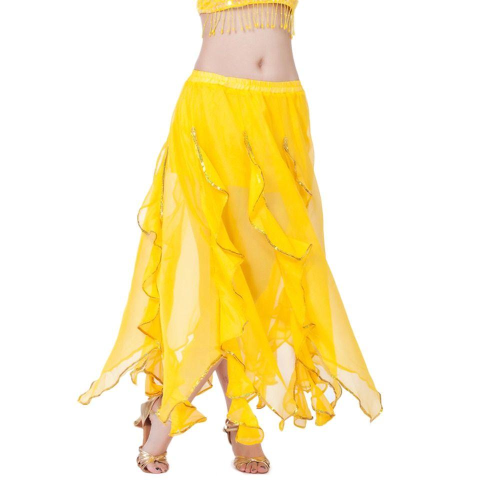 Женская блестящая юбка-солнце, юбка для танцев, юбка для танца живота, испанская юбка, костюмы для выступлений
