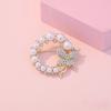 Sparkling Rhinestone Pearl Butterfly Circle Brooches for Women Trendy Elegant Chest Brooch Suit Coat Accessory Chest Flower Pin