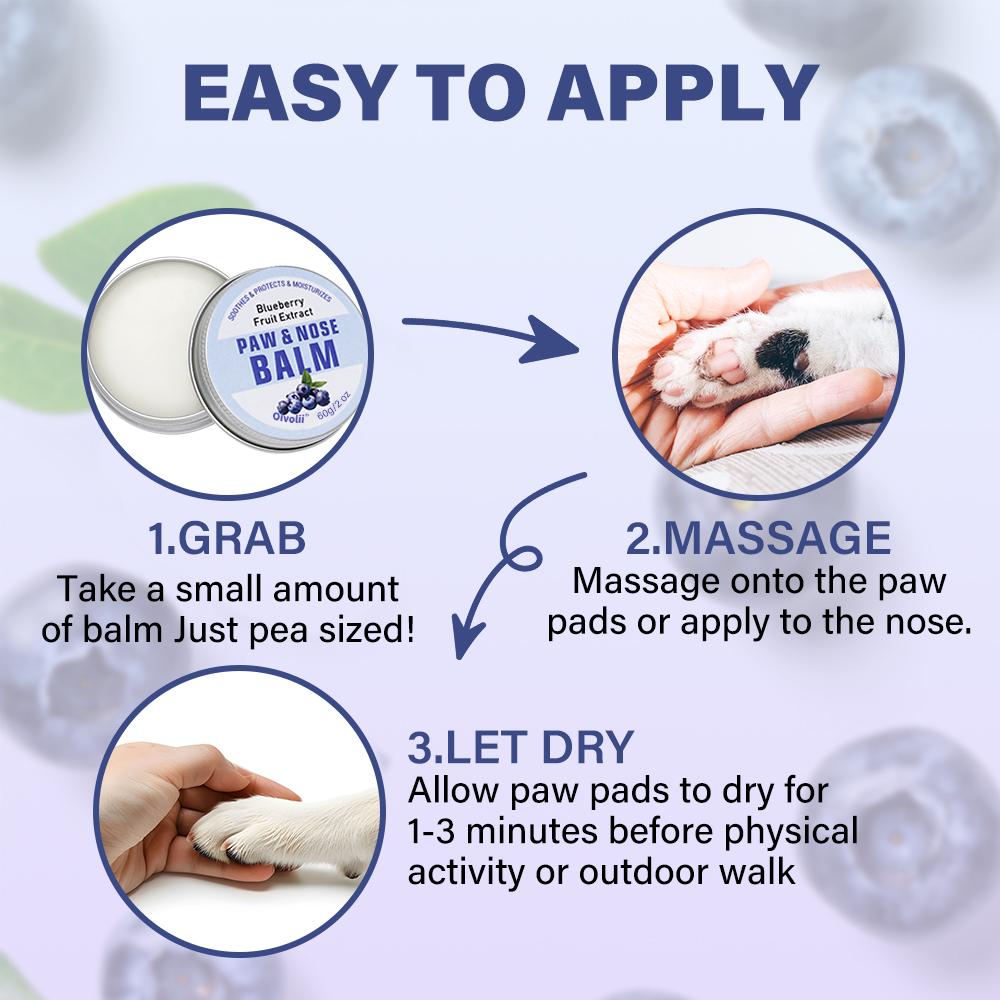 OIVOLII Blueberry Fragrance Dog Paw Balm Light Beige Safe For Sensitive Skin Fast Acting Protection Easy Application