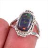 Natural Ethiopian Opal Gemstone Handmade 925 Solid Sterling Silver Ring S.6 Y0f71