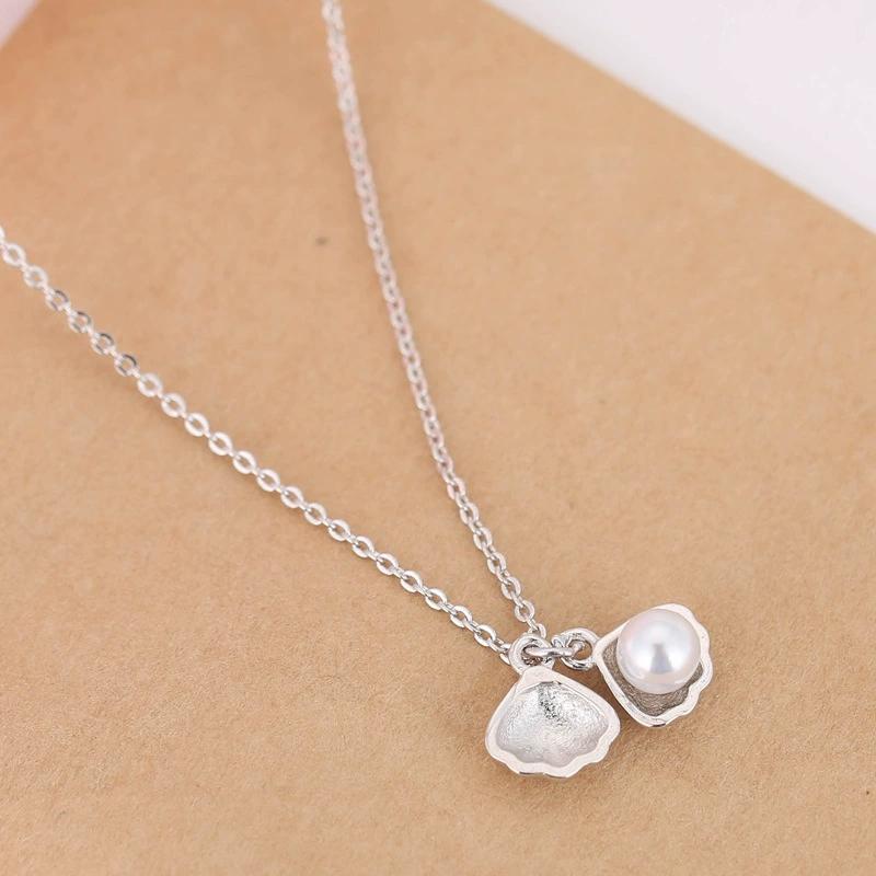 Bulk Supply Sterling Silver Sweater Chain Necklace Shell Necklace Gift Ready Party Wear Women Niche Jewelry