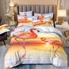 Комплект постельного белья с фламинго для девочки, Комплект для двуспальной кровати с фламинго, Пододеяльник для двоих, Розовый и черный пододеяльник для двуспальной кровати, Микрофибра