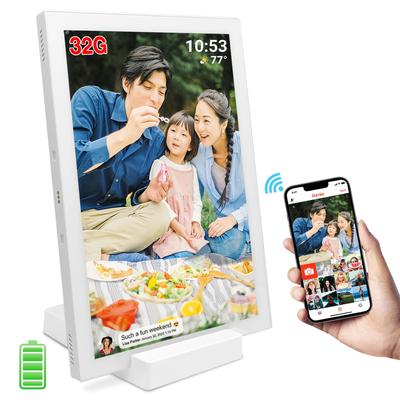 Цифровая фоторамка Frameo WiFi, 10,1 дюйма, 1280x800, IPS-сенсорный экран, 32 ГБ встроенной памяти, Автоматический поворот, Мгновенный обмен через приложение Frameo
