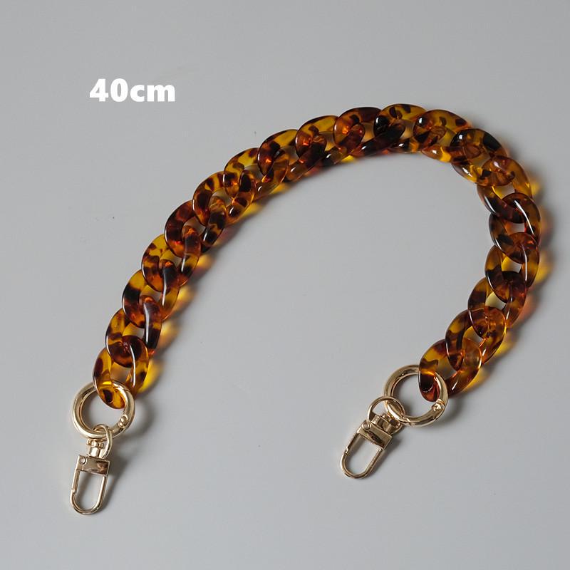 New Fashion Woman Handbag Accessory Chain Amber Leopard Acrylic Resin Chain Luxury Strap Women Clutch Shoulder Purse Chain
