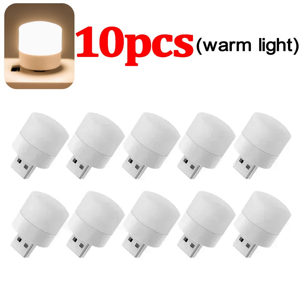 Car USB Night Light Low Power Mini LED Plug-in Rechargeable Lamp Auto Interior Reading Camping Emergency Lighting Accessories