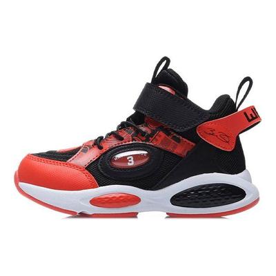 Li Ning Kids Sports Lifestyle Series Удобная повседневная амортизирующая износостойкая дышащая повседневная обувь Детская повседневная обувь черного и оранжевого цветов YKNR026-1
