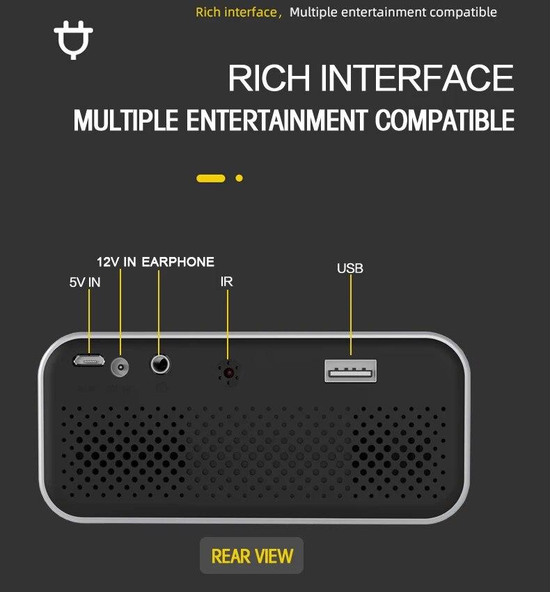 YT500 LED Mobile Video Mini Projector Home Theater Media Player Kids Gift Cinema Wired Mulitscreen Projector For Iphone Android