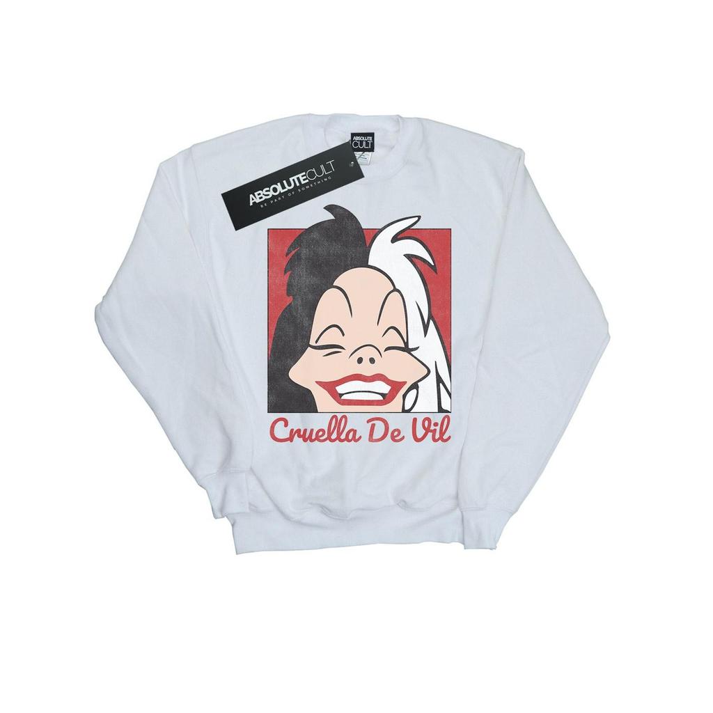 Disney Womens/Ladies Cruella De Vil Cropped Head Sweatshirt