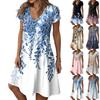 Women's Fashion Summer Casual Short Sleeve Floral Print Dresses
