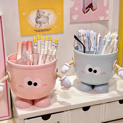 Подставка для ручек Мультяшный органайзер для стола Большой вместимости Разделенный дизайн Цвет макарон Подставка для стола Дом Офис Школа