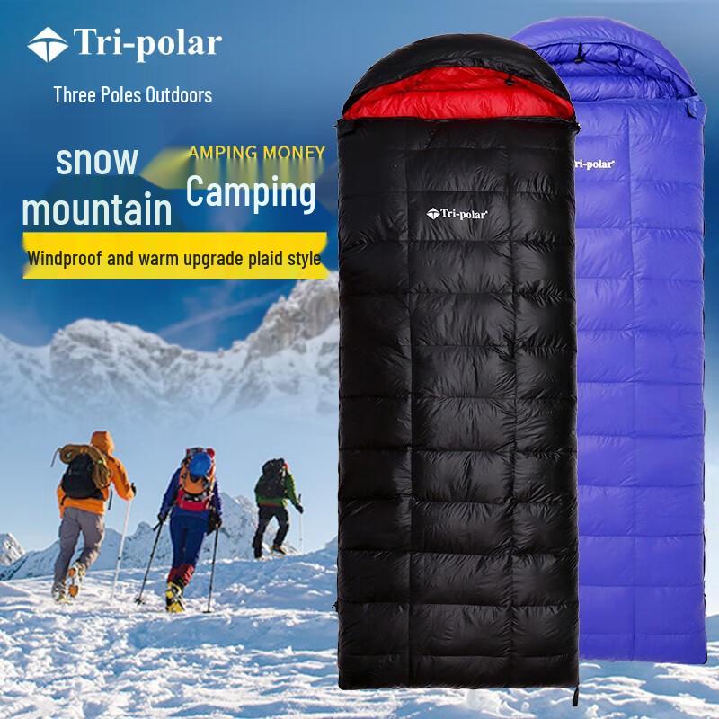 Tri-polar 1000g Duck Down Camping Sleeping Bag