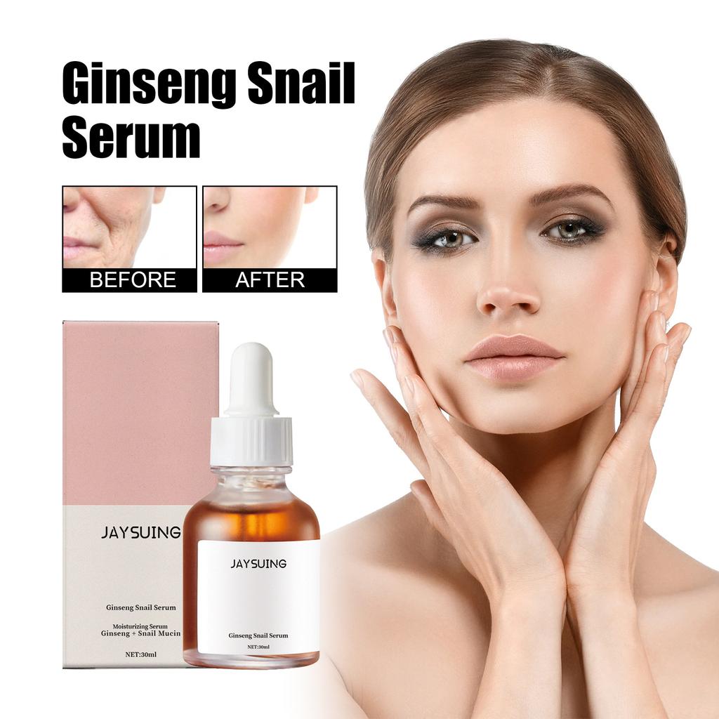 Ginseng Snail Extract Brighten Skin Tone Nourish Repair Dull Skin Fade Fine Lines Anti-Wrinkle Essence