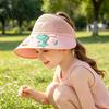 Adjustable Fit Sun Hat Mesh Hats for Kids, UV Protection Fishing with Cartoon Dinosaur Prints, Wide Boys Girls Brim Bucket Hat, Open Top Breathable
