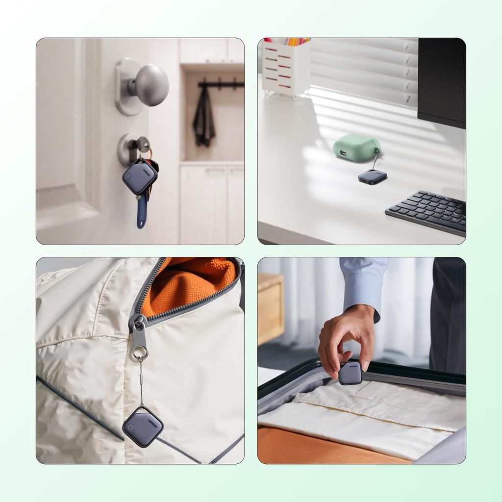 UGREEN FineTrack G, a 4-pack of smart tags for Android devices, compatible with Google Find Hub, USB-C charging, and airtags, and Bluetooth trackers