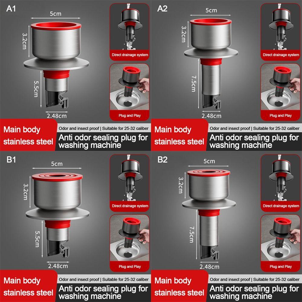 Stainless Steel Sink Drain Pipe Adapter Anti Odor Multifunctional Dishwasher Water Pipe Connector Sealing Ring