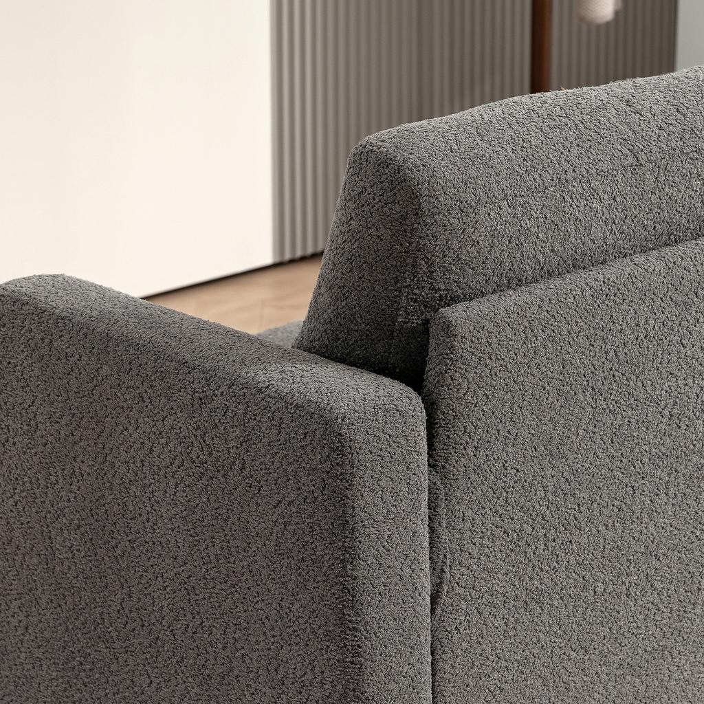 2-Seater sofa 120 cm with removable backrest cushions, chenille fabric for living room, bedroom, office, dark grey