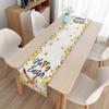 2PCS Easter Table Flag Linen Double-sided Dust Tablecloth Tablecloth Rabbit Holiday Decorative Cloth Easter Party Flag