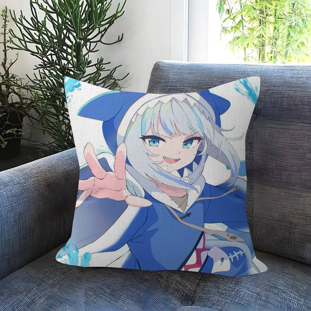 Anime Gawr cute Gura Personalized Pillow Cover Kids Bedroom Wild Party Decor Pillowcase kid Birthday shower Gift