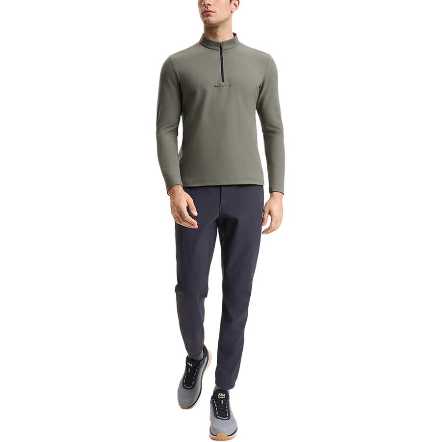 Fila Повседневные универсальные зауженные трикотажные спортивные брюки мужские брюки глубокого черного цвета A11M511603FBK